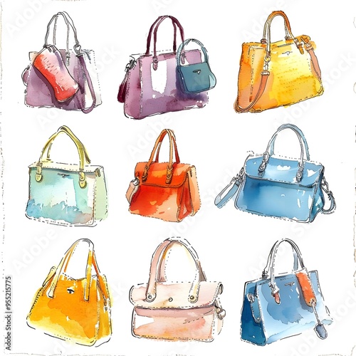 WATERCOLOR BAGS BACKGROUND photo