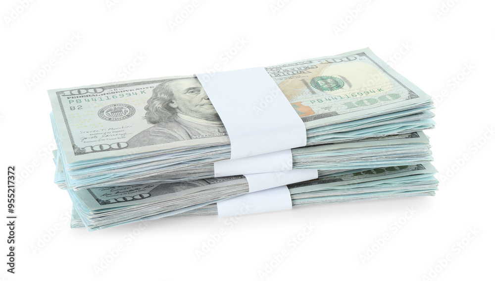 Stack of dollar banknotes isolated on white Stack of dollar banknotes isolated on white