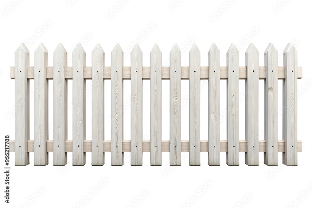 White Wooden fence isolated on transparent background White Wooden fence isolated on transparent background