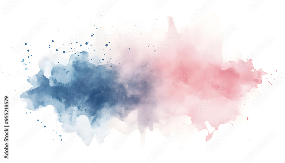 Obraz premium Soft watercolor splashes or strokes in muted tones, offering an artistic yet understated look