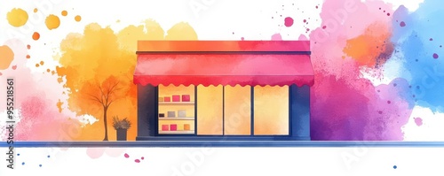 Store closing sale flat design side view Black Friday theme watercolor Split-complementary color scheme