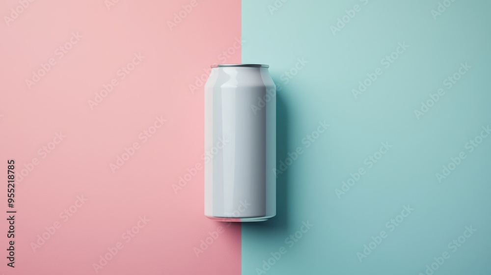 Clean Mockup of Matte Finish Can on Pastel Background Clean Mockup of Matte Finish Can on Pastel Background