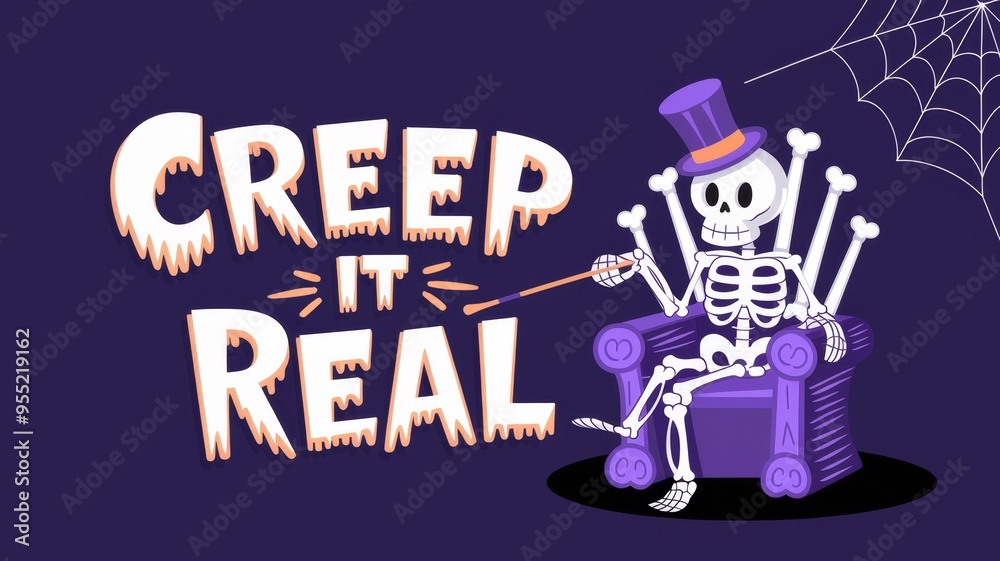 Fototapeta premium Halloween Skeleton Illustration