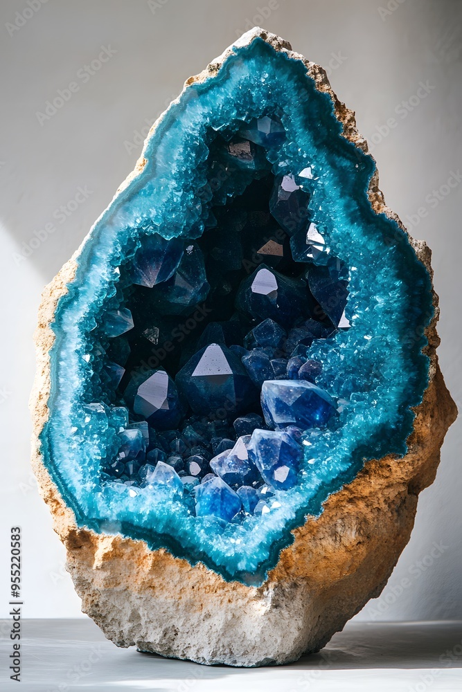 geode with deep purple and teal crystals inside geode with deep purple and teal crystals inside