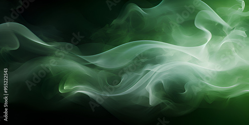 Pakistan Independence Day Smokey Flag Background with Green and White Colors