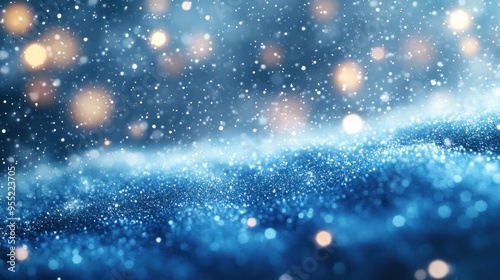 Abstract Christmas background with sparkling lights and bokeh effects.