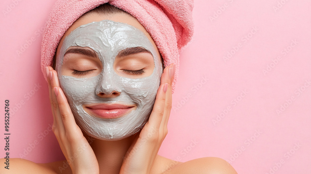 woman with closed eyes enjoying a rejuvenating spa treatment, her face covered in a white beauty mask, symbolizing relaxation, self-care, and the pursuit of youthful radiance woman with closed eyes enjoying a rejuvenating spa treatment, her face covered in a white beauty mask, symbolizing relaxation, self-care, and the pursuit of youthful radiance