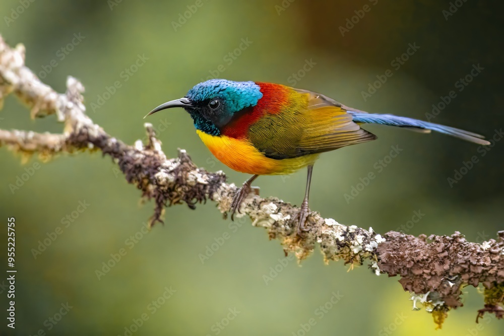 Fototapeta premium Green-tailed Sunbird