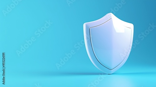 Free Download White shield symbol on a blue background, representing security, protection, and guard concepts. - GFXLoad