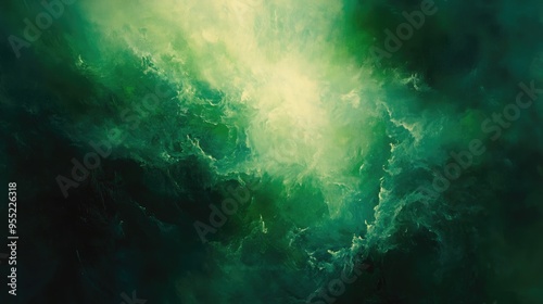 Wallpaper Mural Abstract Green and Yellow Swirling Nebula Torontodigital.ca