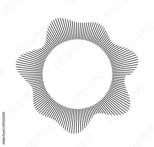 Radial sound waves in a dynamic circular design, illustrating the flow of audio energy.