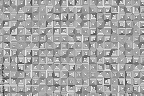 Contemporary vector illustration of nested squares creating a unique monochrome grid pattern