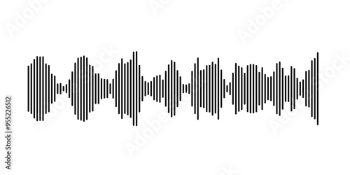 Sound wave visualization with parallel vertical lines in dynamic patterns
