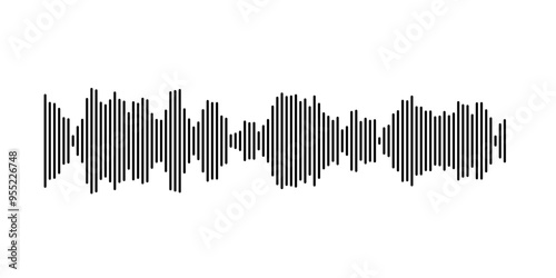 Sound wave visualization with parallel vertical lines in dynamic patterns