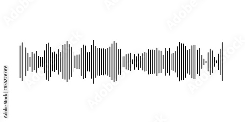 Sound wave visualization with parallel vertical lines in dynamic patterns