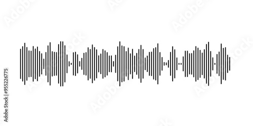 Sound wave visualization with parallel vertical lines in dynamic patterns