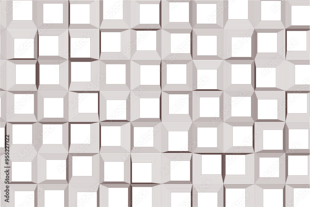 Elegant vector pattern of interconnected nested squares in a minimalist grid formation Elegant vector pattern of interconnected nested squares in a minimalist grid formation