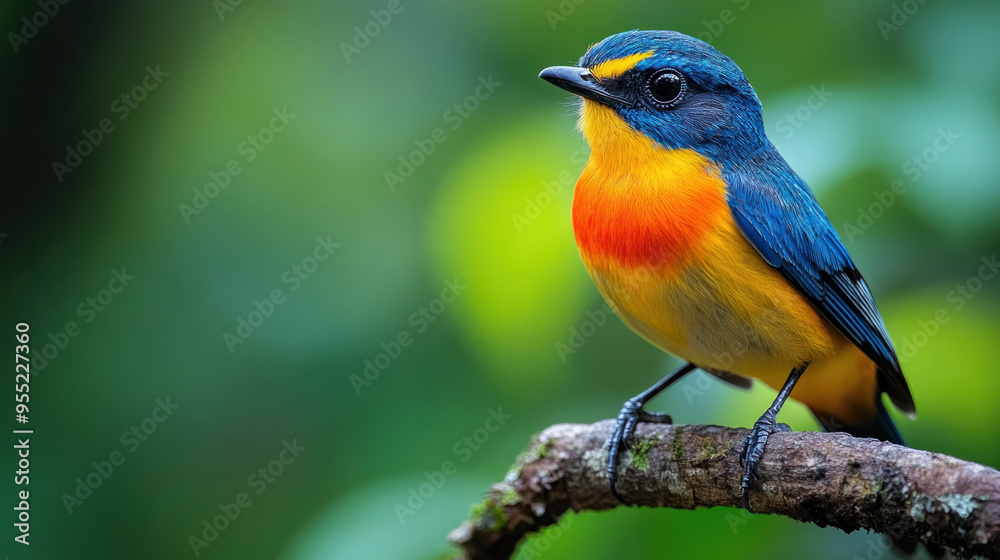 A close-up shot of a colorful bird perched on a branch in a Laos nature reserve, ideal for wildlife photography, A close-up shot of a colorful bird perched on a branch in a Laos nature reserve, ideal for wildlife photography,