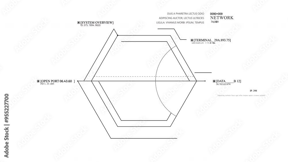 Geometry hexagon HUD data text UI 2GFX Appear and disappear.white ...