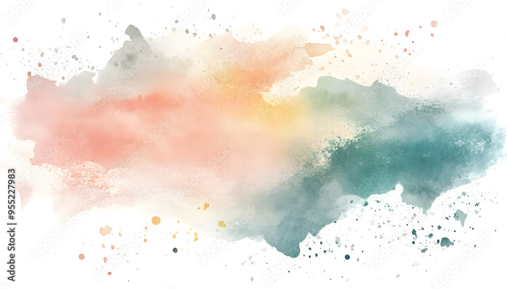 Obraz premium Soft watercolor splashes or strokes in muted tones, offering an artistic yet understated look