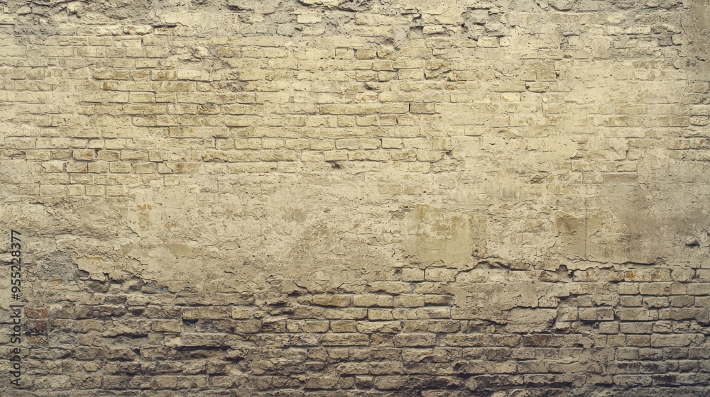 Obraz premium Weathered Rustic Brick Wall Texture Background with Natural Color Variations