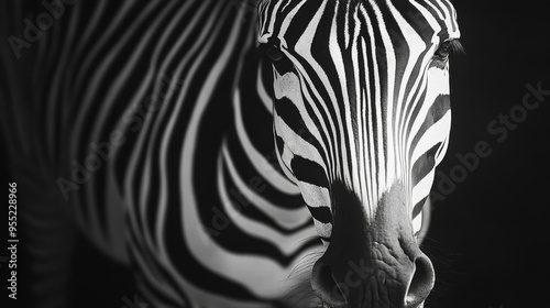 Animal zebra black and white pattern texture portrait 