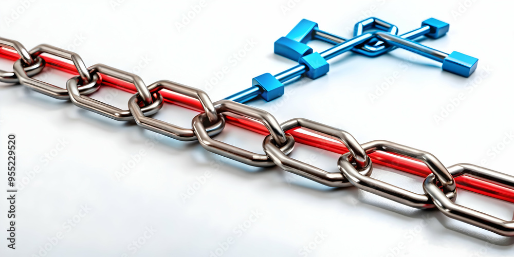 Fototapeta premium AI Blockchain and Investment Frame - Transformative Power of Blockchain Symbolized in Sleek Border Frame with Investment Arrows, Copy Space for Financial Growth Concept in Photo Stock