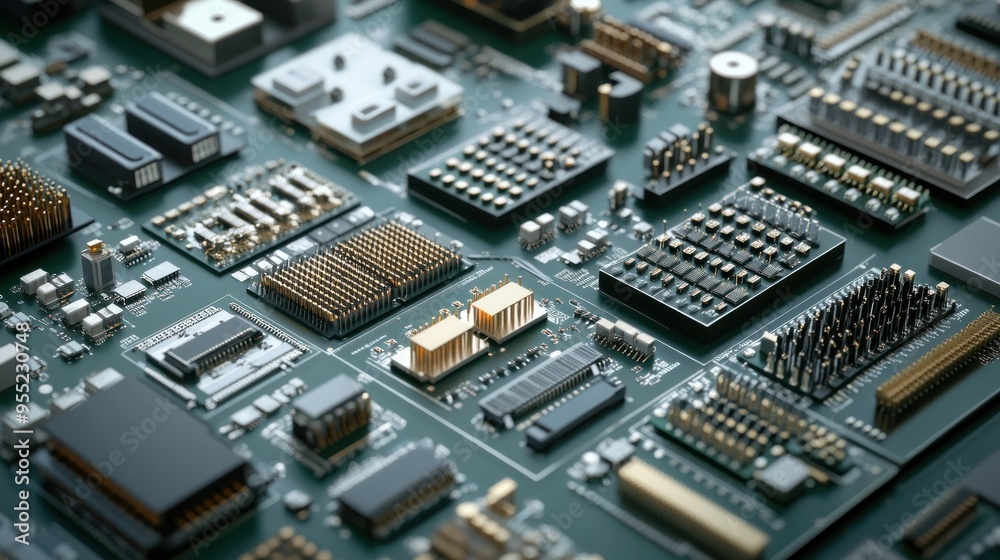 Circuit Board with Gold Connectors