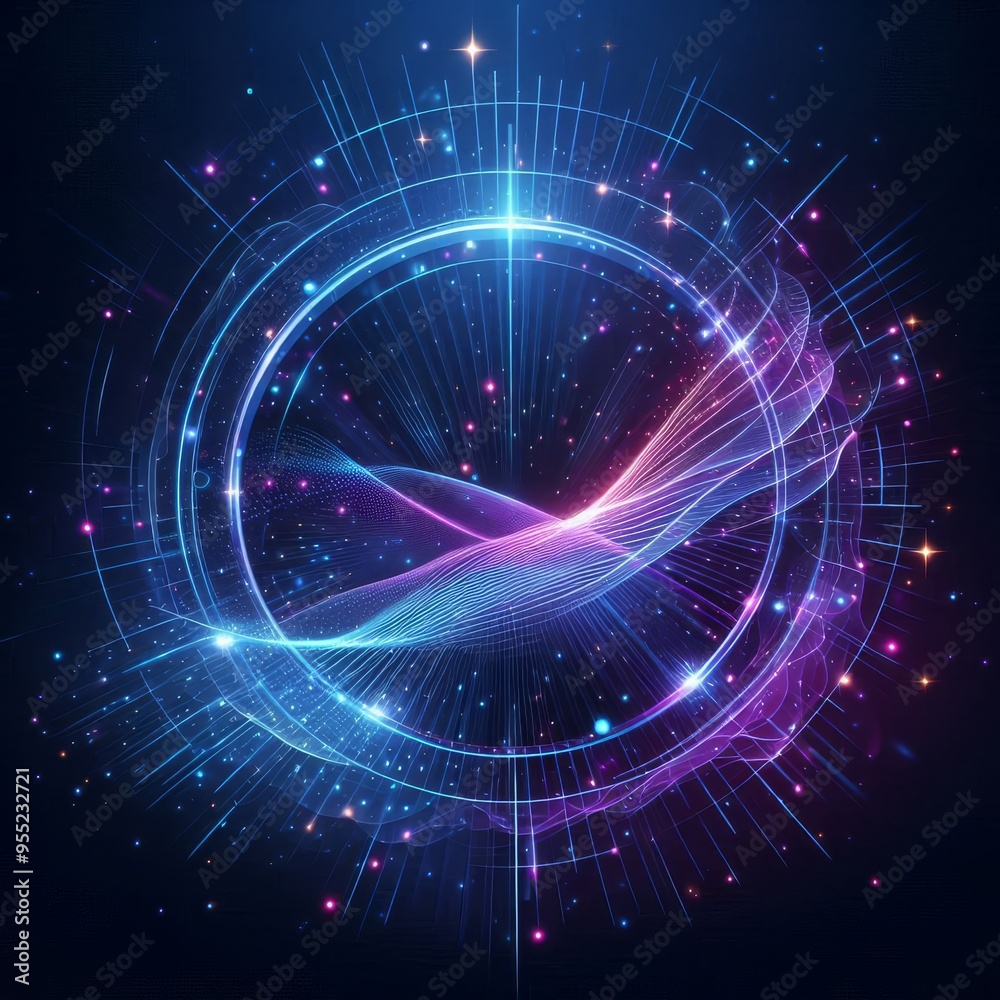 Abstract background with blue and purple neon light rays, cut out
Abstract background with blue and purple neon light rays, cut out