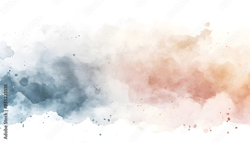Obraz premium Soft watercolor splashes or strokes in muted tones, offering an artistic yet understated look