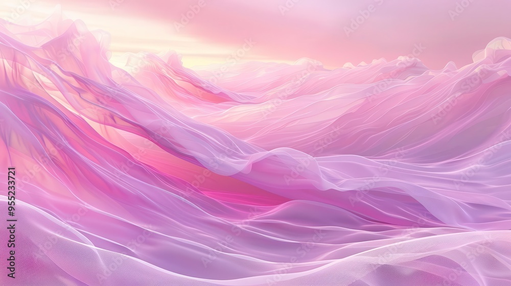 Obraz premium soft pink gradient dreamscape serene abstract background for modern design digital art