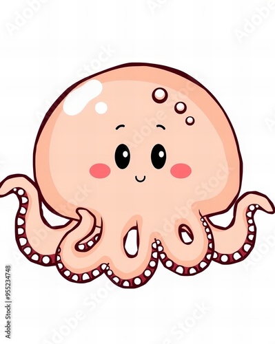 cartoon octopus with a smile on its face. photo