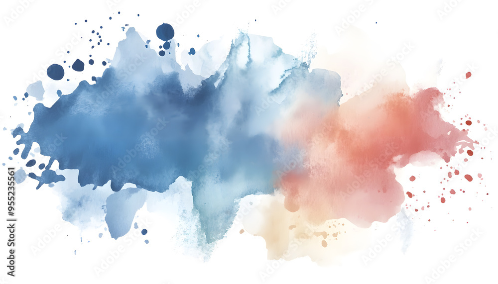 Obraz premium Soft watercolor splashes or strokes in muted tones, offering an artistic yet understated look