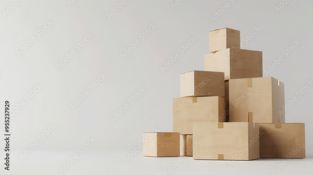 stack of cardboard boxes in various sizes isolated on a pure white background clean sharp 3d rendering emphasizing the texture and form of the packaging materials stack of cardboard boxes in various sizes isolated on a pure white background clean sharp 3d rendering emphasizing the texture and form of the packaging materials