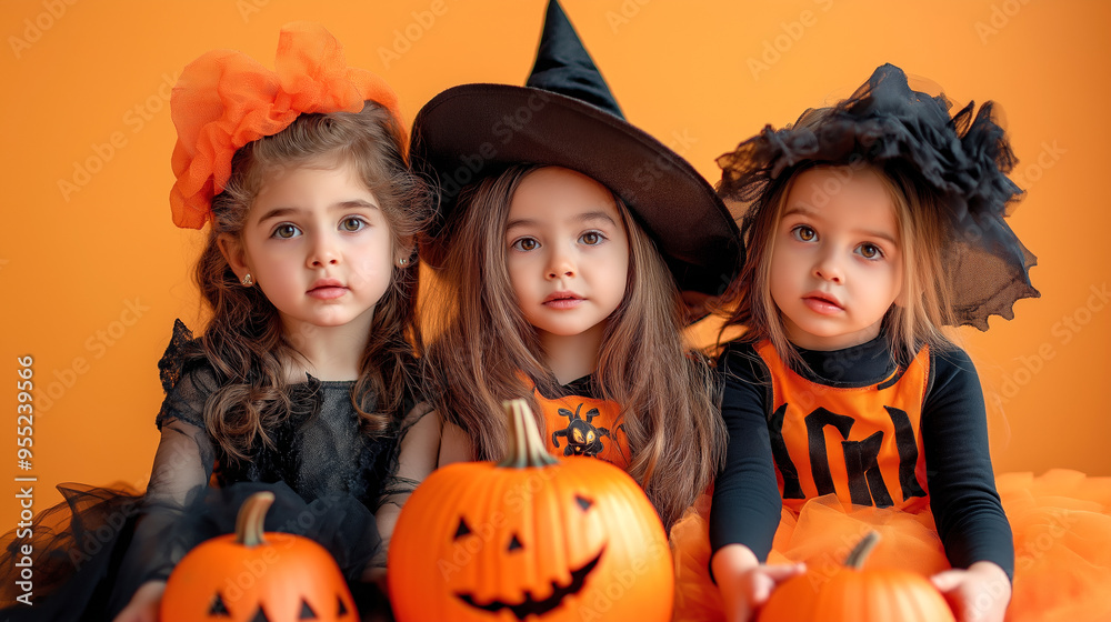 Children in bright Halloween costume
