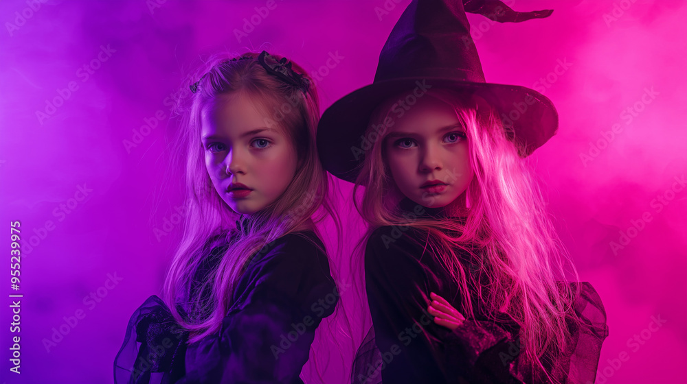 Children in bright Halloween costume Children in bright Halloween costume