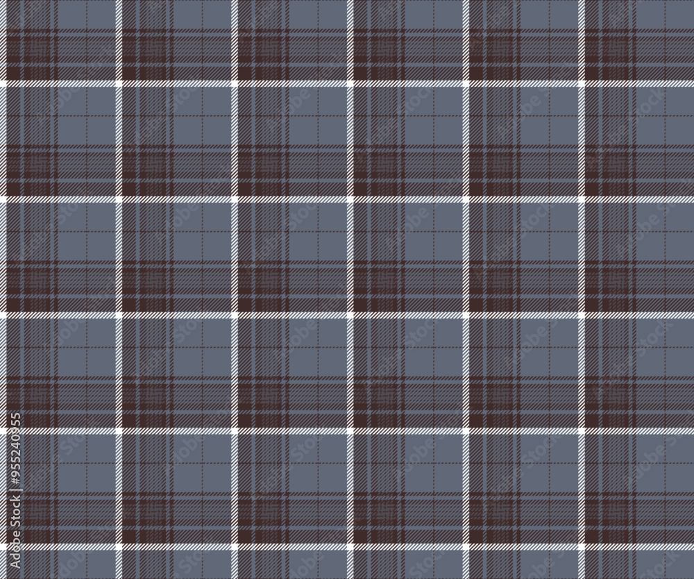 Plaid fabric pattern, grey, brown, white, seamless for textile and design clothes skirt pants apron tablecloth blanket or decoration. Vector illustration. Plaid fabric pattern, grey, brown, white, seamless for textile and design clothes skirt pants apron tablecloth blanket or decoration. Vector illustration.