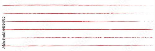Strikethrough lines collection. Set of hand drawn freehand emphasis elements, underline, marker or ball pen line, crossed scribble stripe. Vector illustration. EPS 10