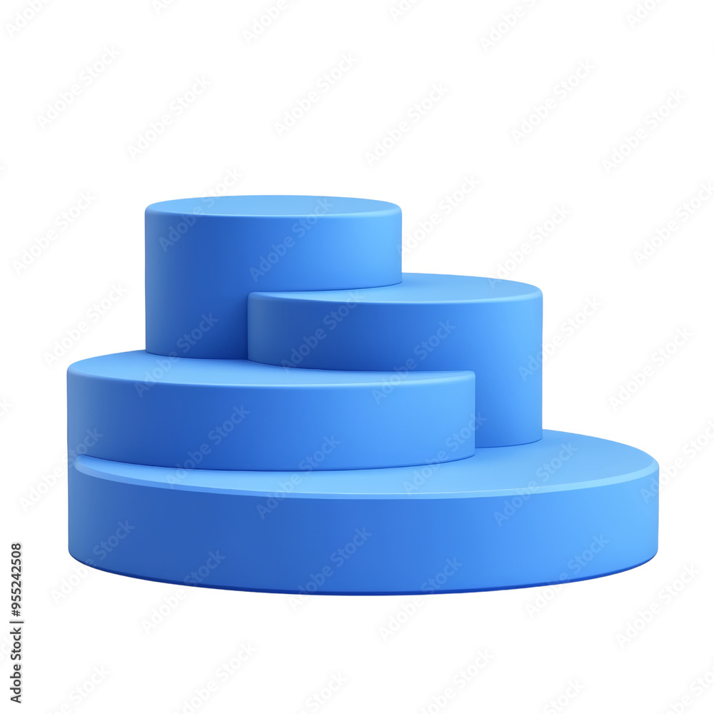 blue stack podium 3d render icon isolated on transparent background cutout blue stack podium 3d render icon isolated on transparent background cutout