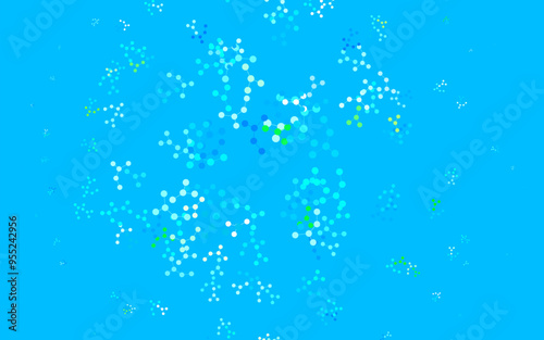 Light Blue, Green vector pattern with artificial intelligence network.