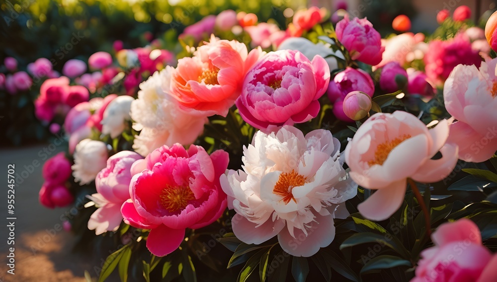 Beautiful pink and white tulips bloom in a field, creating a stunning floral display perfect for a romantic wedding Beautiful pink and white tulips bloom in a field, creating a stunning floral display perfect for a romantic wedding