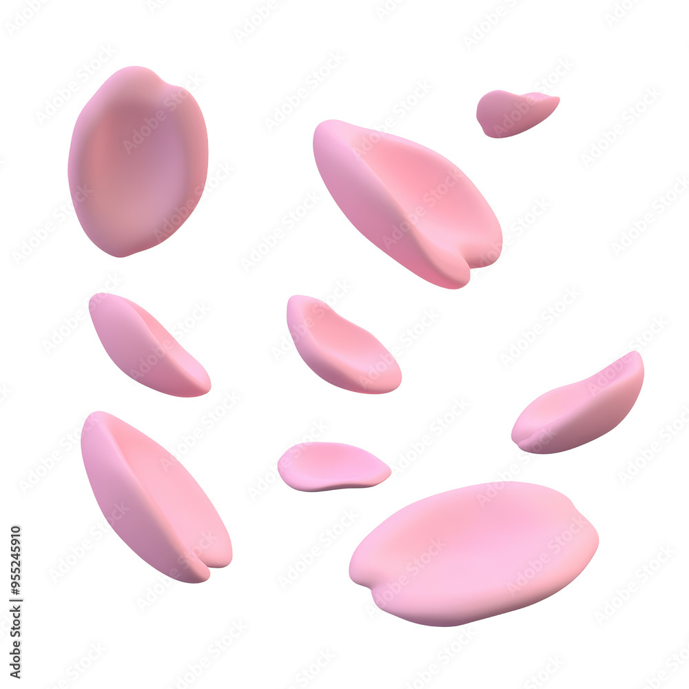 flying pink petals 3d render icon isolated on transparent background cutout flying pink petals 3d render icon isolated on transparent background cutout