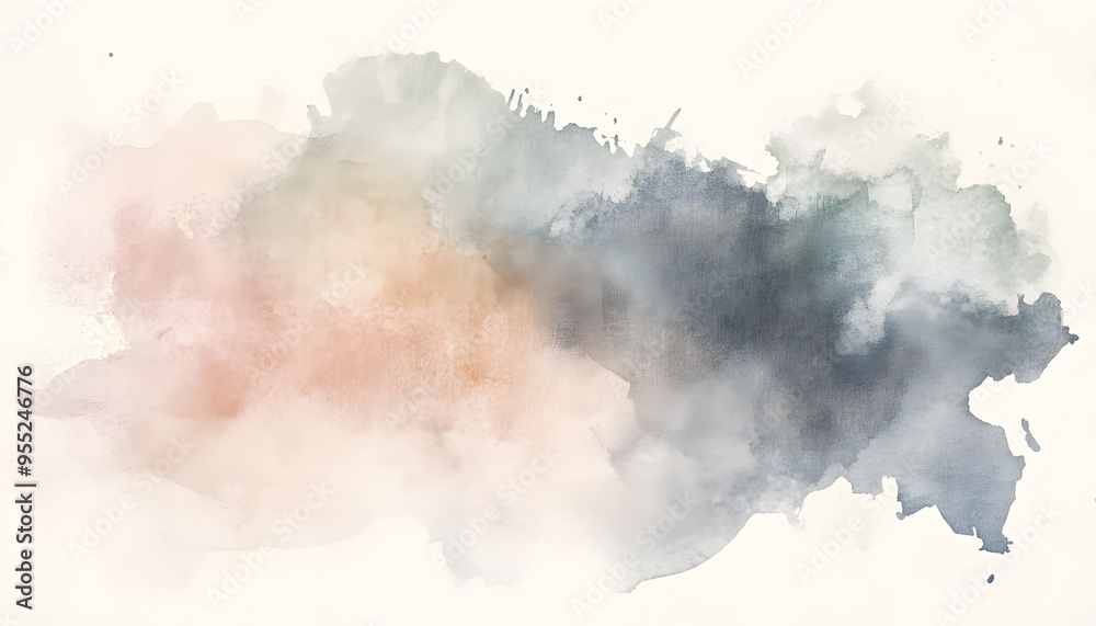 Obraz premium Soft watercolor splashes or strokes in muted tones, offering an artistic yet understated look