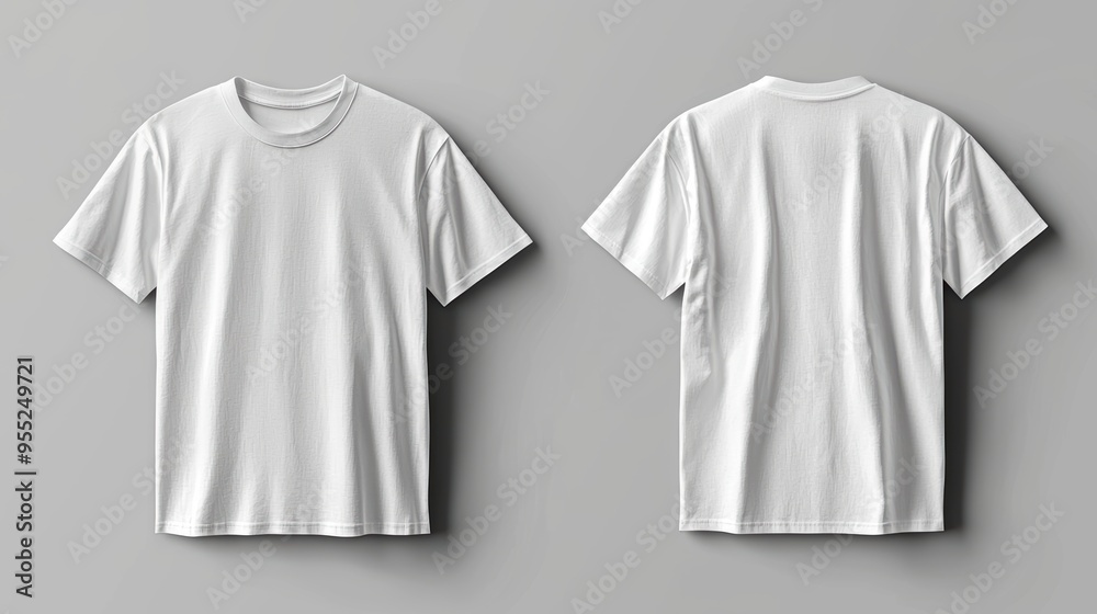Blank White T-Shirt Mockup - Front and Back View. Blank White T-Shirt Mockup - Front and Back View.