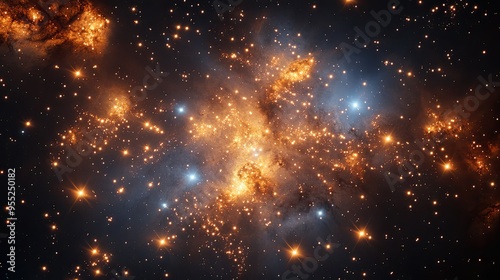 A breathtaking view of a star cluster, with thousands of stars densely packed together in a celestial tapestry. -