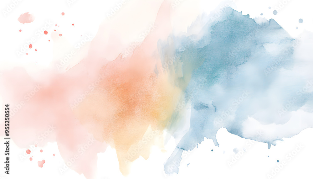 Obraz premium Soft watercolor splashes or strokes in muted tones, offering an artistic yet understated look