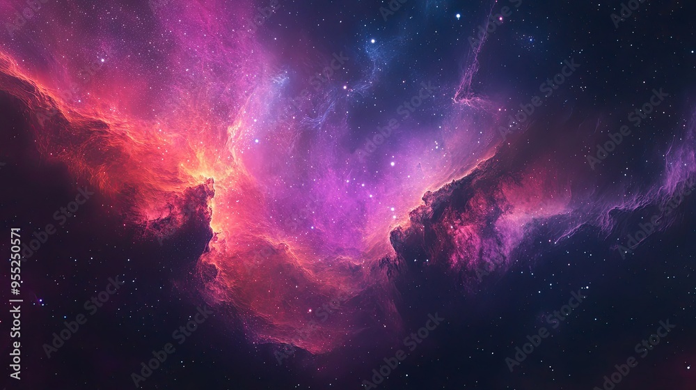 A close-up of a nebula, with swirling gases and vibrant colors, perfect for an abstract night sky background.