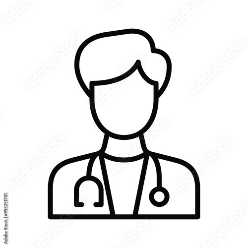 male doctor icon line vector design