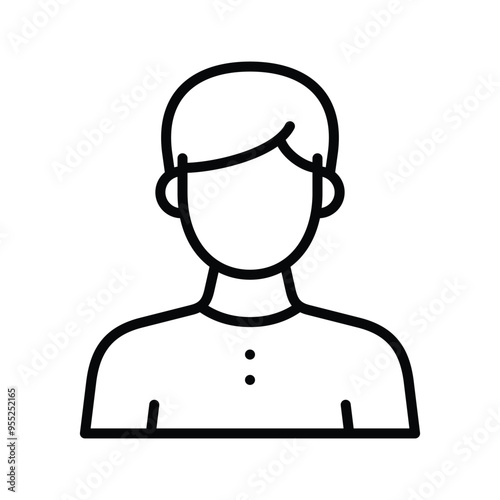 male nurse profile line vector icon