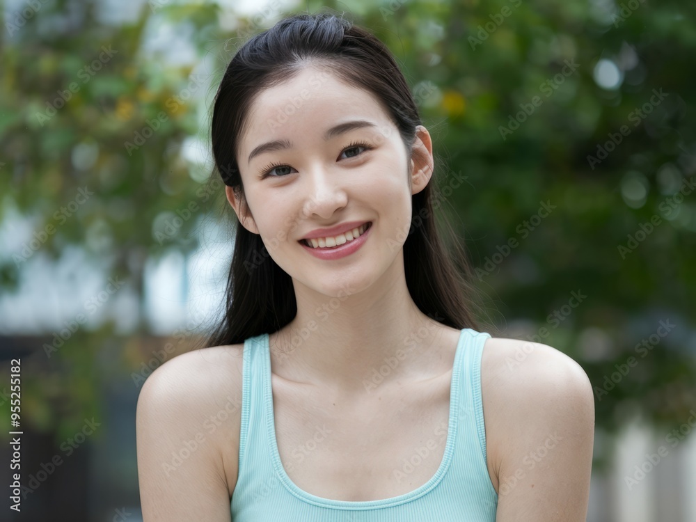 Happy young woman. Young woman smiling with a joyful expression, conveying happiness and positivity. Happy young woman. Young woman smiling with a joyful expression, conveying happiness and positivity.